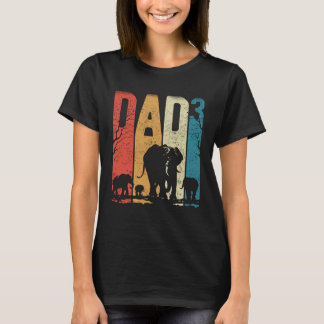Papa Elephant Cubs Father s Day Dad Squared Three T-Shirt