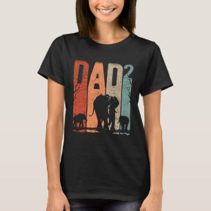 Papa Elephant Cubs Father s Day Dad Squared Two Ki T-Shirt