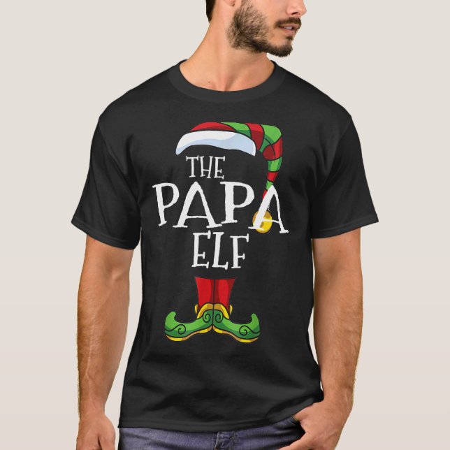 Papa Elf Family Matching Christmas Group T-Shirt (Front)