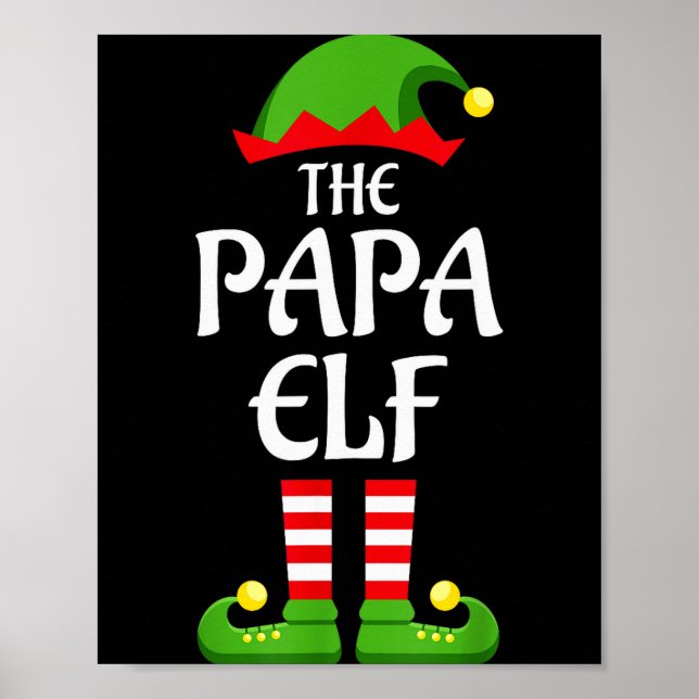 Papa Elf Family Matching Group Christmas Dad  Poster (Front)