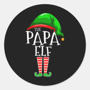Papa Elf Family Matching Group Christmas Gift Gran Classic Round Sticker