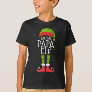 Papa Elf Matching Family Christmas Party Pajama T-Shirt