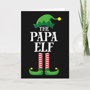 Papa Elf Matching Family Group Christmas Party Card