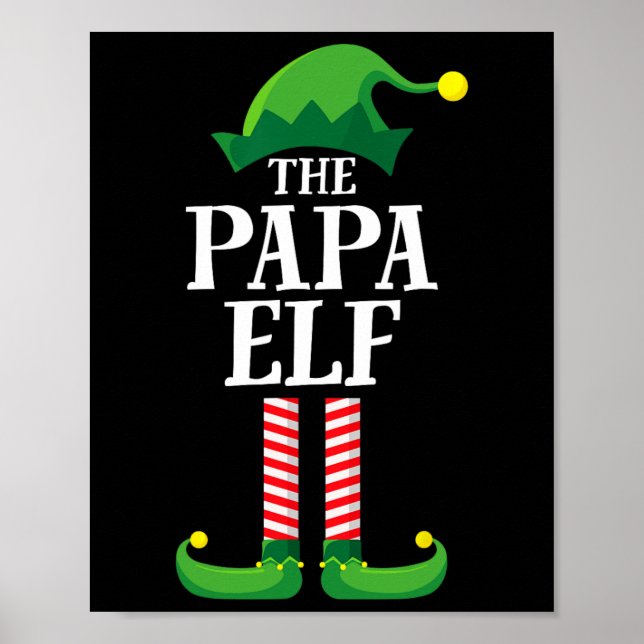 Papa Elf Matching Family Group Christmas Party Pyj Poster (Front)