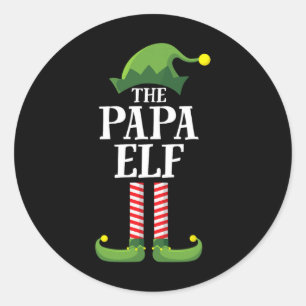 Papa Elf Shirt Matching Family Group Grandpa Dad C Classic Round Sticker
