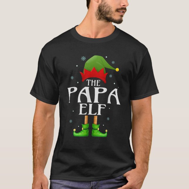 Papa Elf Xmas Matching Family Group Christmas Gran T-Shirt (Front)
