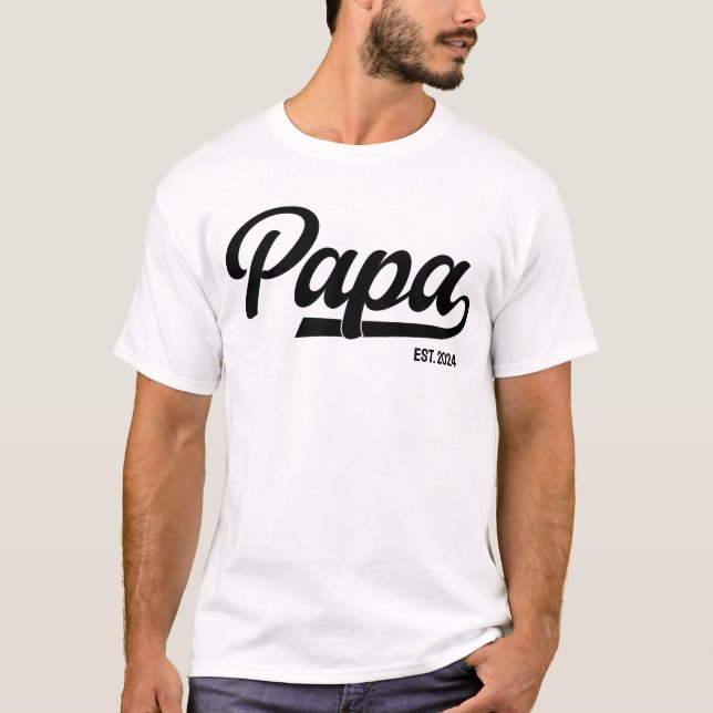 Papa - Est Custom  T-Shirt (Front)