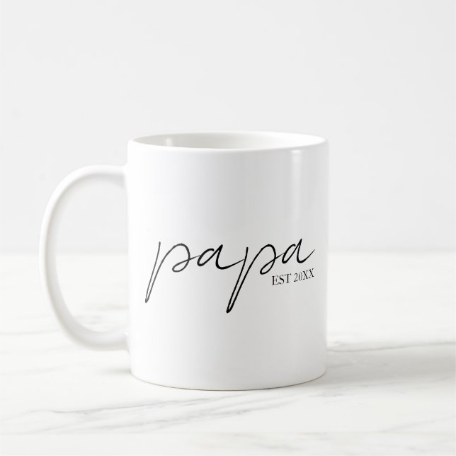 Papa Established | Papa Gift cute idea  Coffee Mug (Left)
