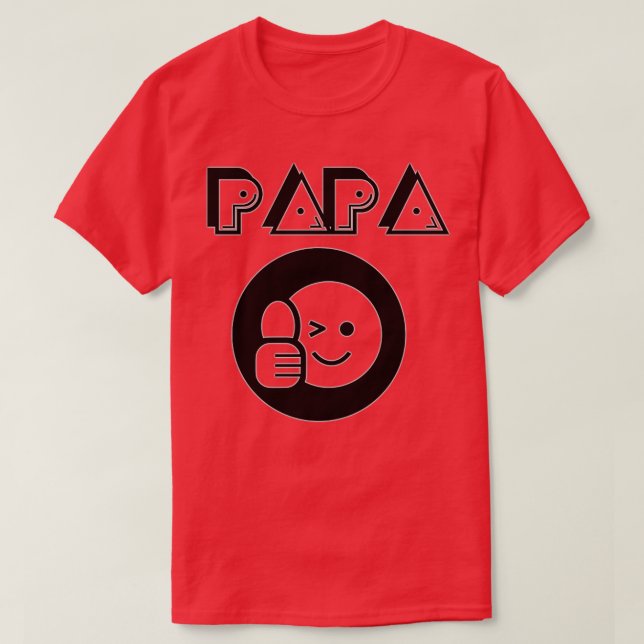Papa Father Thumbs Up Icon Round  T-Shirt (Design Front)