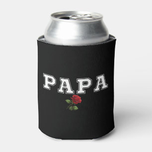 Papa Father's Day Gift Rose Design Can Cooler