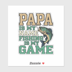 Papa Fishing Is My Game Vintage Fish Shirt Design_