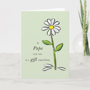 Papa Gift from God Daisy Religious Grandparents Card