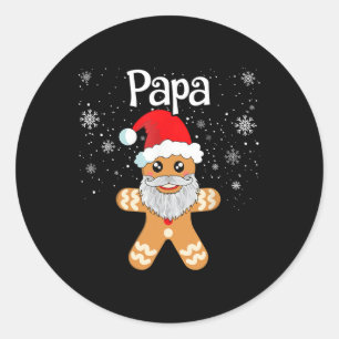 Papa Gingerbread Funny Matching Christmas Men Classic Round Sticker