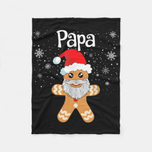 Papa Gingerbread Funny Matching Christmas Men Fleece Blanket