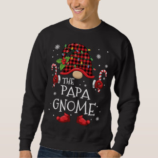 Papa Gnome Buffalo Plaid Christmas Tree Family Xma Sweatshirt