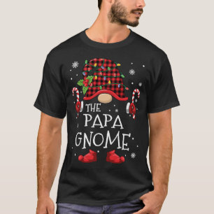 Papa Gnome Buffalo Plaid Christmas Tree Family Xma T-Shirt