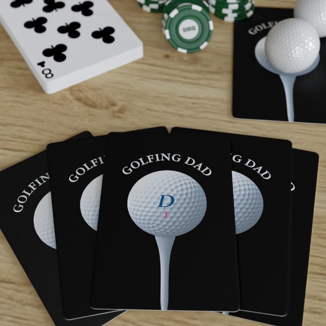 Papa Golfista Teeing Off Monogram Playing Cards (Creator Uploaded)