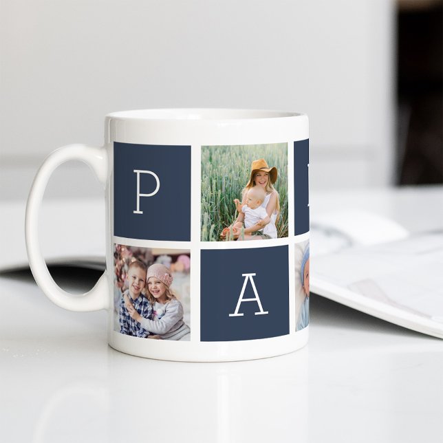 Papa | Grandfather 5 Photo Collage Coffee Mug (Creator Uploaded)