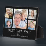 Papa Grandfather Grandchildren Photo Collage Plaque<br><div class="desc">Simple and clean design lets your family photos shine on this Best Papa Ever plaque. A large photograph in the centre with two smaller photos on either side let you insert your own photos easily. Best Papa Ever is written below in a modern font. Two lines below let you complete...</div>