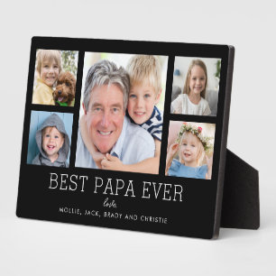 Papa Grandfather Grandchildren Photo Collage Plaque