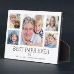 Papa Grandfather Grandchildren Photo Collage Plaque<br><div class="desc">Simple and clean design lets your family photos shine on this Best Papa Ever plaque. A large photograph in the centre with two smaller photos on either side let you insert your own photos easily. Best Papa Ever is written below in a modern font. Two lines below let you complete...</div>