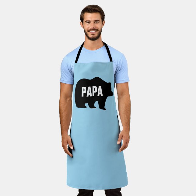 PAPA GRIZZLY BEAR DAD FATHER'S DAY FUNNY APRON (Worn)
