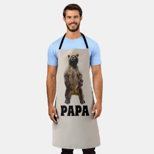 PAPA GRIZZLY BEAR DAD FUNNY GRILLOUT APRON