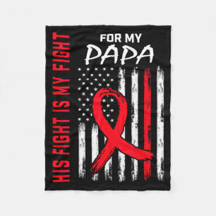 Papa Heart Disease Awareness Month Products Americ Fleece Blanket