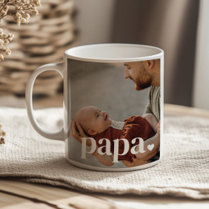 Papa Heart - First Father's Day Photo  Coffee Mug