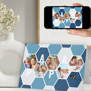 Papa Honeycomb Photo Collage 5 Photo Birthday Card