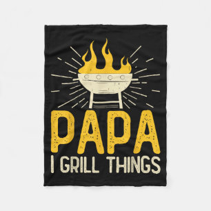 Papa I Grill Things Bbq Backyard Grill Master Fleece Blanket