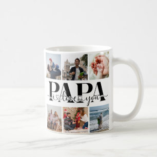 Papa I Love You Custom Photo Collage Coffee Mug