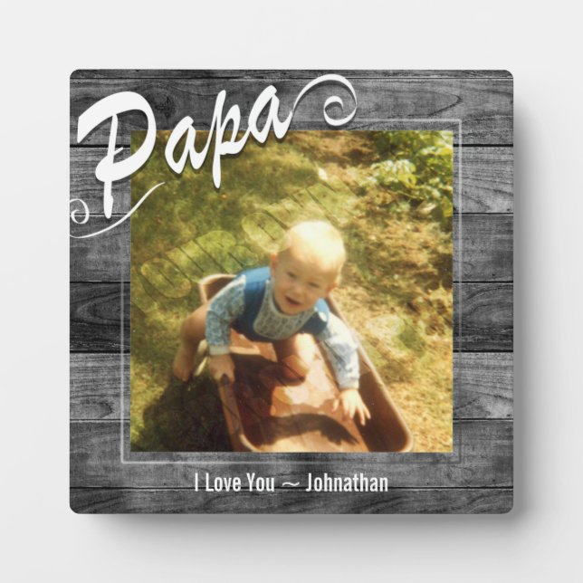 Papa I love You Photo Plaque (Front)
