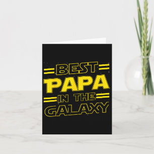 Papa In The Galaxy Funny Fathers Day Gift For Men  Card