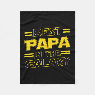 Papa In The Galaxy Funny Fathers Day Gift For Men  Fleece Blanket