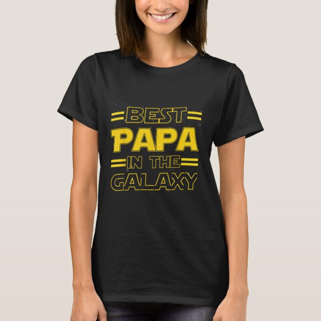 Papa In The Galaxy Funny Fathers Day Gift For Men  T-Shirt (Front)