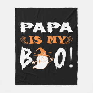 Papa Is My Boo Happy Halloween Fleece Blanket