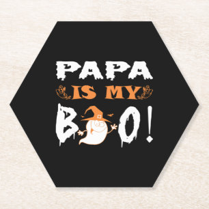 Papa Is My Boo Happy Halloween Paper Coaster