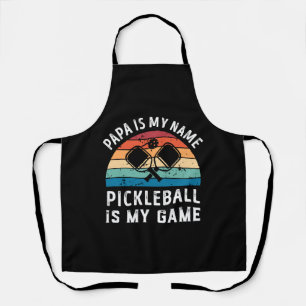 Papa is my Name Pickleball is my Game Dad Fathers Apron