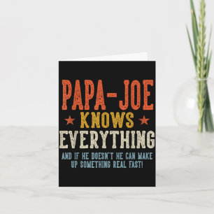 Papa-joe knows everything father's day retro card