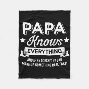Papa Knows Everything For Grandpa Fathers Day Birt Fleece Blanket