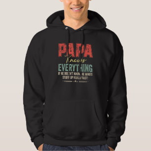 Papa Knows Everything Vintage Proud Dad Grandpa Fa Hoodie