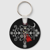 Papa Legba Voodoo Doll Veve Keychain