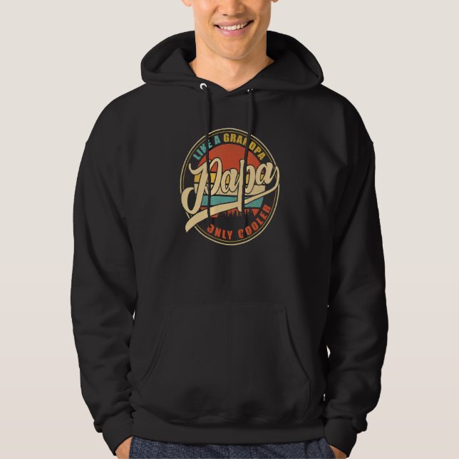 Papa Like A Grandpa Only Cooler  Dad Papa Definiti Hoodie (Front)