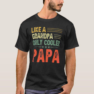 Papa Like A Grandpa Only Cooler Men Vintage Decor T-Shirt