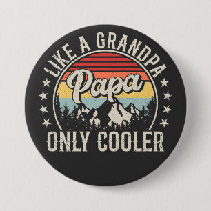 Papa Like a Grandpa Only Cooler Retro Round 7.5 Cm Round Badge