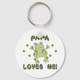 Papa Loves Me Frog Key Ring