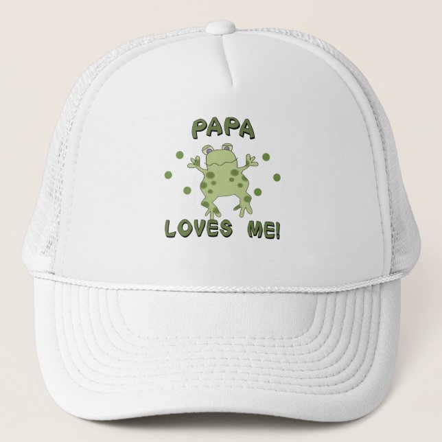 Papa Loves Me Frog Trucker Hat (Front)