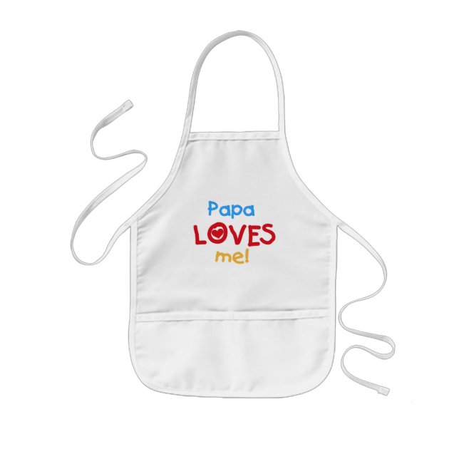 Papa Loves Me T-shirts and Gifts Kids Apron (Front)