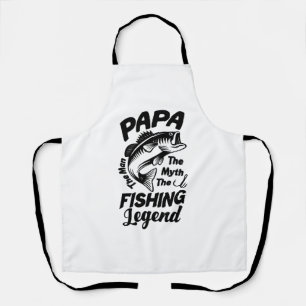 Papa Man Myth Fishing Legend Dad Fishing T-shirt Apron